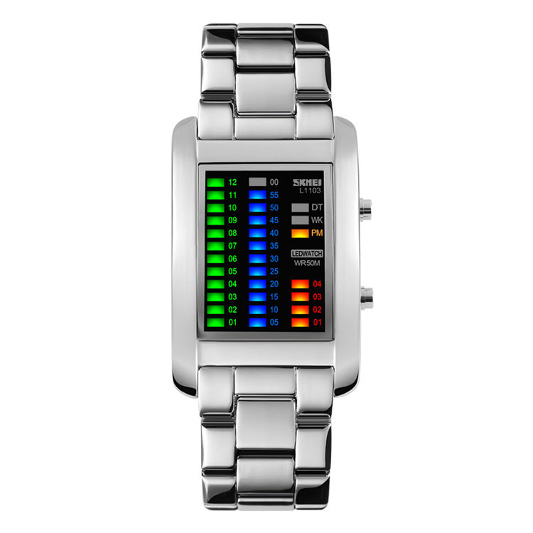 SKMEI New Men Quartz LED Watch 1103 Silver