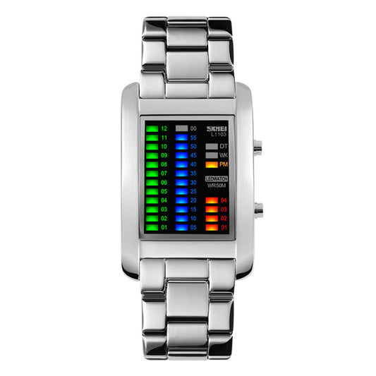 SKMEI New Men Quartz LED Watch 1103 Silver