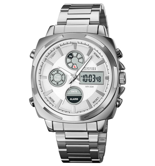 Skmei – Dual time Watch 1673 White Dial