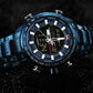 NaviForce NF9093 Men’s Analog Digital Hand Watch In Blue Chain