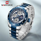 NAVIFORCE Men Digital Watch LED Sport Hands Waterproof Quartz Wrist watch NF9179 | Blue