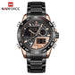 NAVIFORCE Men Digital Watch LED Sport Military Luminous Hands Waterproof Quartz Wrist watch NF9171 | Gray & Golden