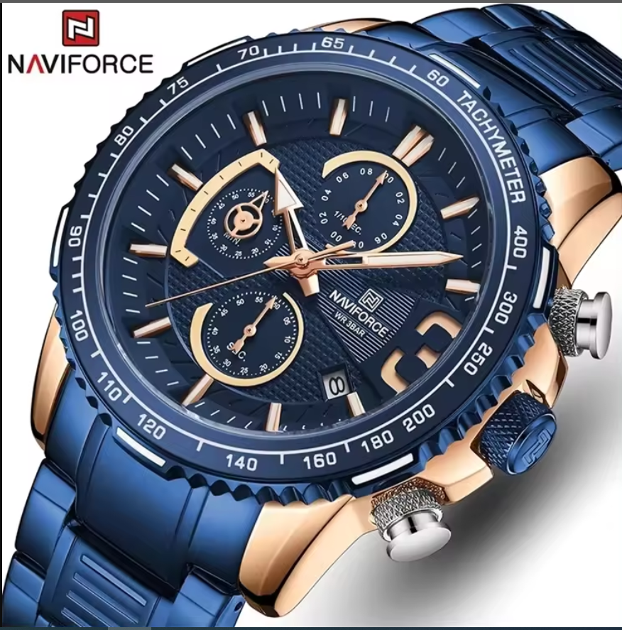 NaviForce NF8017 Blue Chain Men’s Chronograph Luxury Watch