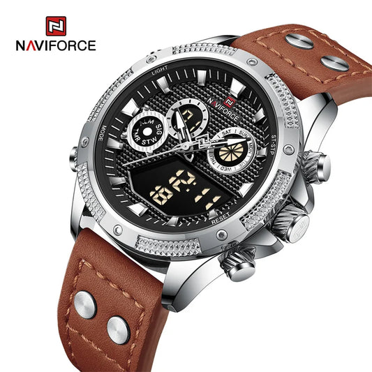 Top Brand NAVIFORCE Men Watches Dual Display Sports Military Alarm Quartz Wristwatch Male Waterproof Digital Clock Reloj Hombre