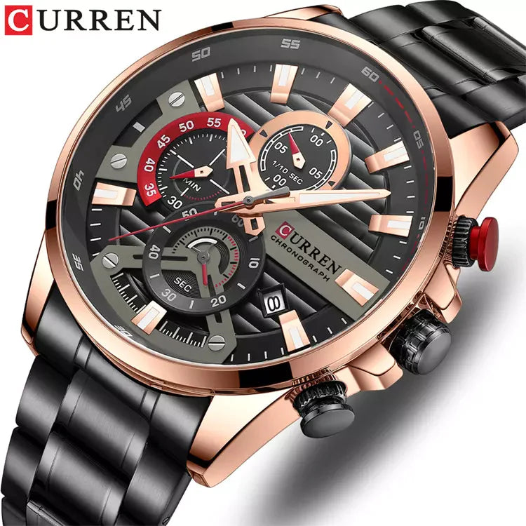 CURREN Original Brand Stainless Steel Band Wrist Watch For Men With Brand (Box & Bag)-8415