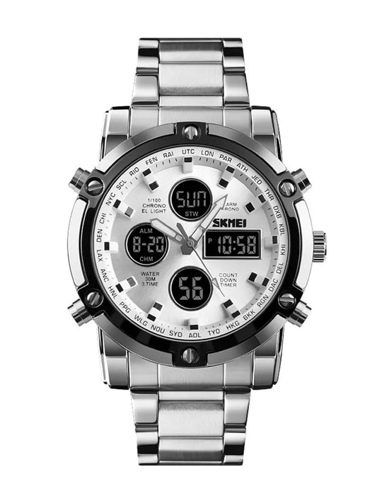 Skmei – 1389 – White Dial Dual Display Waterproof Watch